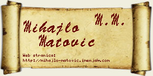 Mihajlo Matović vizit kartica